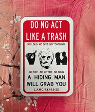 Load image into Gallery viewer, Official The Hiding Man "DO NO DRUG" Metal Parking / Warning Sign Art Print Limited Edition 1 of 2
