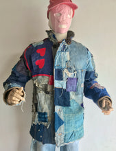 Load image into Gallery viewer, Custom Indigo Patchwork WWII N1 Deck Jacket Hiding Man Tribute Hand Sewn 1-of-1 Medium