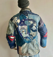 Load image into Gallery viewer, Custom Indigo Patchwork WWII N1 Deck Jacket Hiding Man Tribute Hand Sewn 1-of-1 Medium