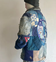 Load image into Gallery viewer, Custom Indigo Patchwork WWII N1 Deck Jacket Hiding Man Tribute Hand Sewn 1-of-1 Medium