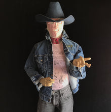 Load image into Gallery viewer, This dummy is far more attractive and stylish than the folks who comprised the deputized branch of the DPP, known as the Rancho Watch. They were mostly Burbank, CA locals, children of low level Lockheed staff. Not too bright but they enjoyed the thrill of guarding the equestrian neighborhoods and connecting tunnels. Blind, unyielding loyalty to authority of any sort, aggression, and an embarrassing degree of pride in their town made them perfect for the DPP's m.o.