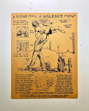 Load image into Gallery viewer, A HIDING MAN, A VIOLENCE MAN Art Print on Canvas Texture Vintage Paper 8.5” x 11”