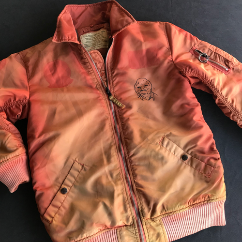 Vintage Griffith Park Map Bomber Jacket Sun-Faded Orange