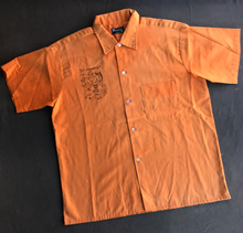 Load image into Gallery viewer, Vintage I Go To Burbank / Beware In Burbank 60s Button Up Bowling Shirt 22x26 Medium