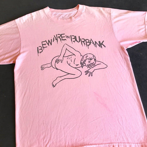 Vintage Beware In Burbank T-Shirt 2016 Artist's Edition (Sun Fade Pink) 22x27 Medium