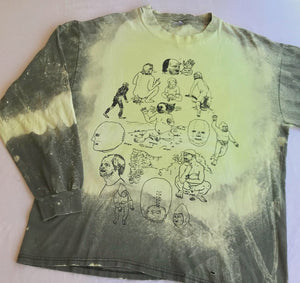 Vintage Griffith Park Fiends Acid Dye Long Sleeve T-Shirt (Neon/Black) 22x26 Medium