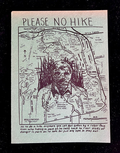 Do Not Hike Hiding Man™ Griffith Park Map Mini Poster - Limited Edition 5x7 Art Print on Vintage Paper