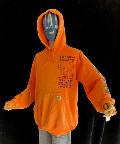 Vtg I Got Taked to New Life In Pipe Hoodie Thrashed Orange Carhartt Sweatshirt 23x29 Large