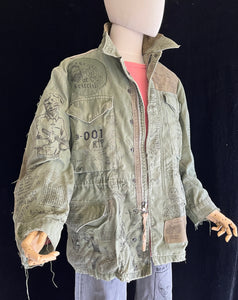 Vtg Hand Illustrated Secrets of The Griffith Park Hiding Man M-1951 Army Jacket Large 1-of-1 Original