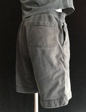 Load image into Gallery viewer, Distressed I Got Taked To New Life In Pipe Sun Faded Black Shorts 34 Waist Adjustable