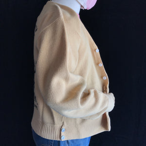 Vintage You No Save in L.A. River Hiding Man 50s Golf Cardigan Sweater 21x23 Small Med