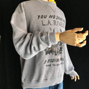 Vintage You No Save In L.A. River Sun Faded Crewneck Sweatshirt 24x25 Large