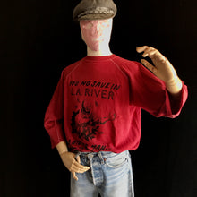 Load image into Gallery viewer, Vintage 70s You No Save in L.A. River Sun Faded Raglan Sweatshirt 23x23 Small Medium