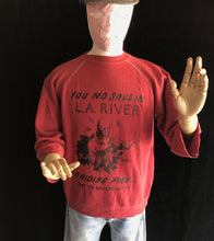 Load image into Gallery viewer, Vintage 70s You No Save in L.A. River Sun Faded Raglan Sweatshirt 23x23 Small Medium