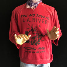 Load image into Gallery viewer, Vintage 70s You No Save in L.A. River Sun Faded Raglan Sweatshirt 23x23 Small Medium