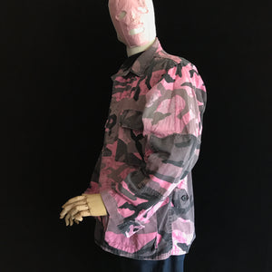 Vintage The Hiding Man™ All Over Pink Camo Army Jacket 1/1 Hand Illustrated Coat