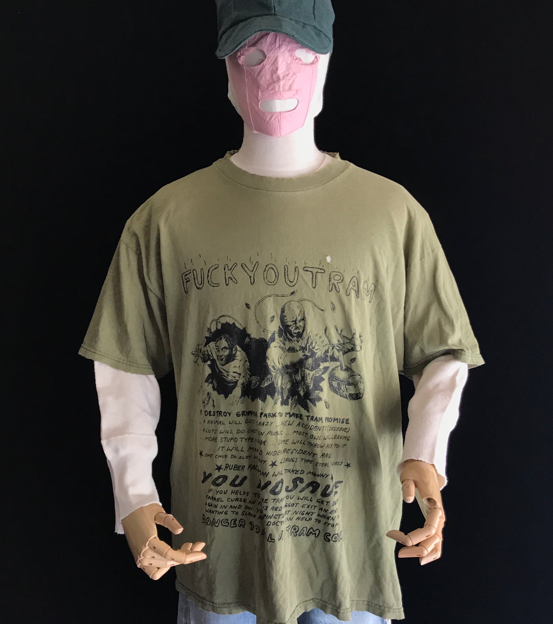 Vintage 90s Griffith Park Sun Hiding T-Shirt Thrashed 23x Man Fuck Tram – Faded The You