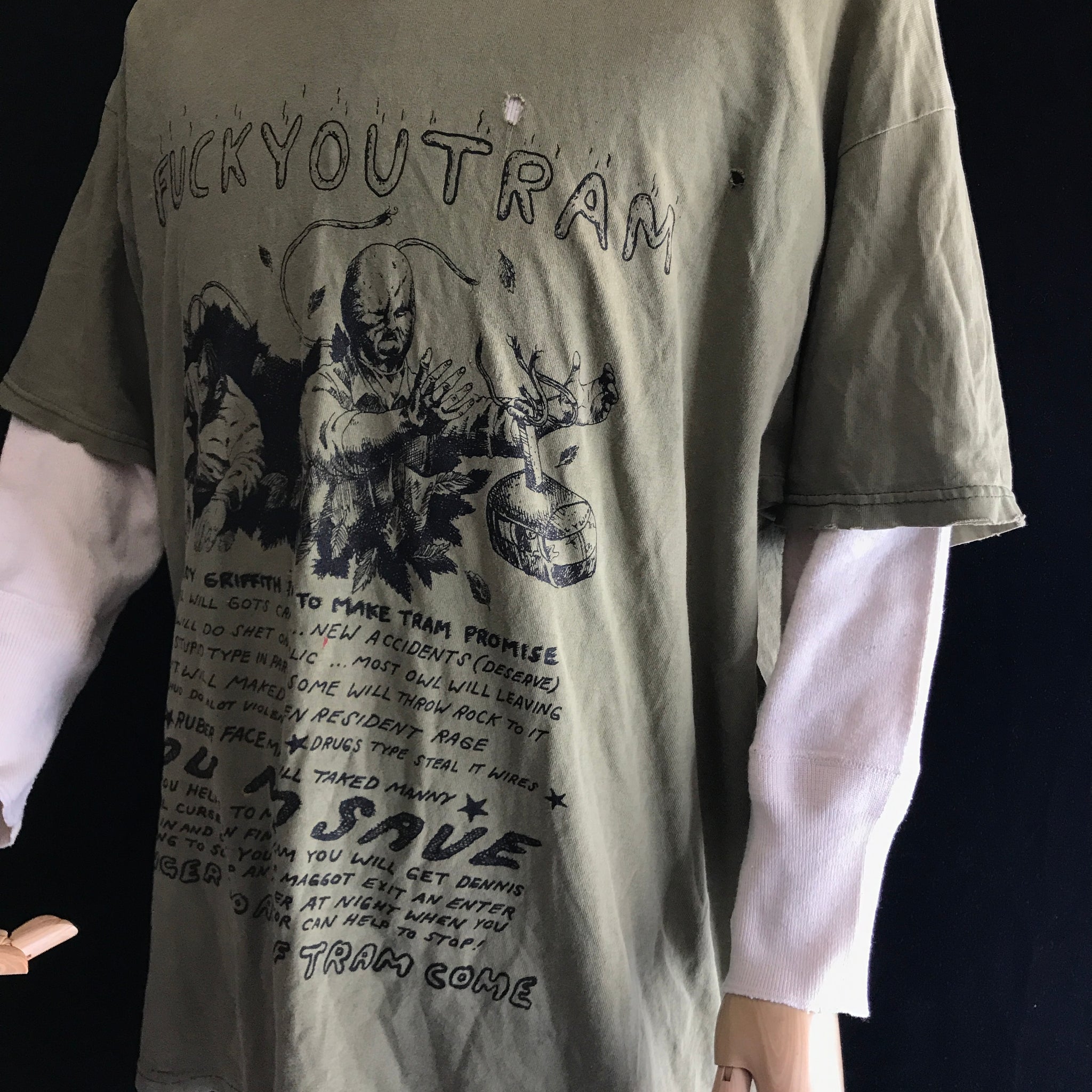 Vintage 90s Griffith Park Fuck You Tram Thrashed Sun Faded T-Shirt