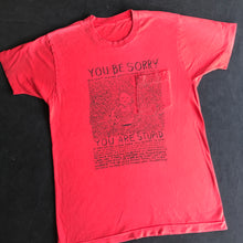 Load image into Gallery viewer, Vintage Hiding Man You Be Sorry Pocket T-Shirt (Red) 20x29 Small