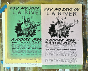 You No Save In L.A. River Poster - Limited Edition ( #d /6 ) Signed Art Print on Vintage Paper