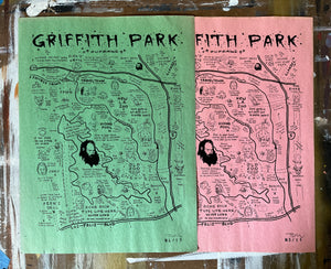 Griffith Park Map Poster - Limited Edition ( #d /11 ) Signed Art Print on Vintage Paper